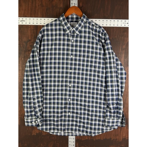 L.L. Bean Wrinkle-Free Kennebunk Sport Shirt Traditional Fit Check Men's XL EUC - Picture 1 of 6